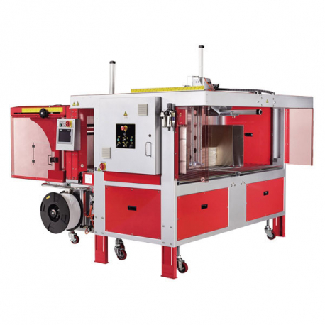 STEP TP-702CCQ Corrugated Strapping Machines with 3-Sides Squaring Function