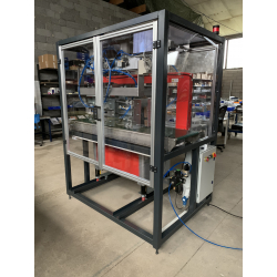Inline compression and strapping unit fully automatic