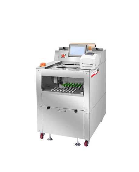 STEP DY-15B semi-automatic cling film wrapper with labeling