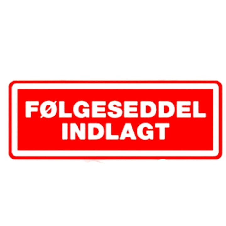 Label - Følgeseddel indlagt