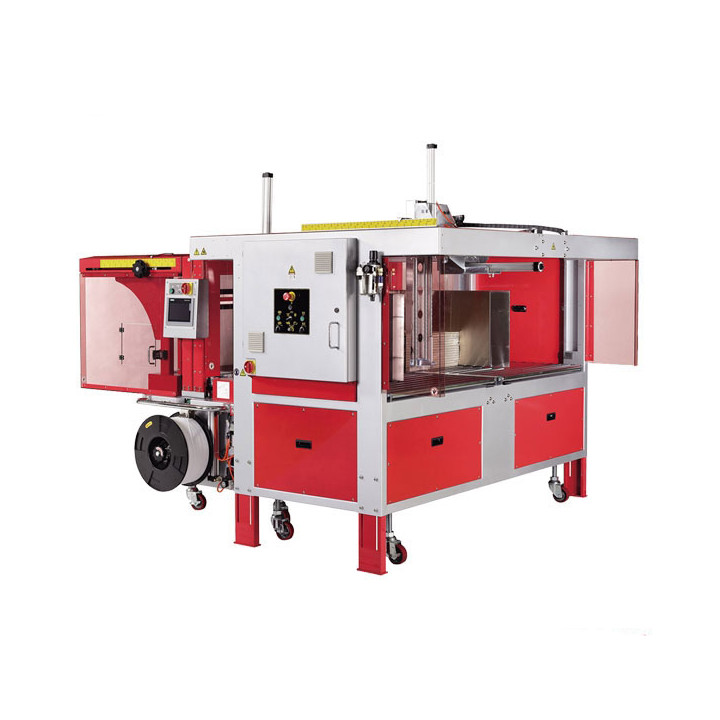 STEP TP-702CQ Corrugated Strapping Machines with 4-Sides Squaring Function