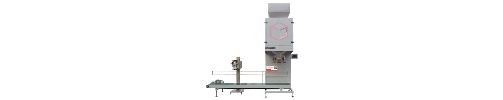 Sack fillers and sewing machine closing lines 
